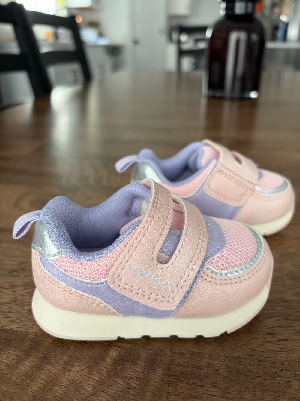 (New) Carter's Pastel Pink and Lavender Velcro Baby Girl Sneakers